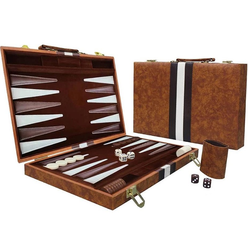 Board Game Vantage - New classic backgammon set with leather
