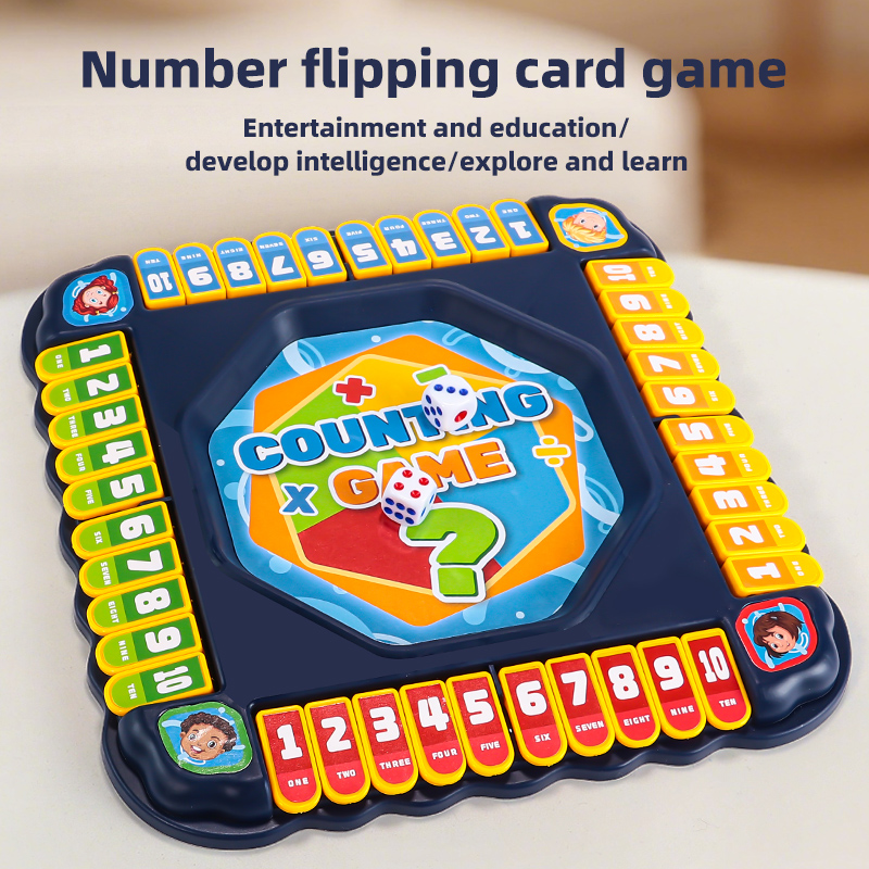 Board Game Live - Blue Number Flip Tabletop Game Parent-Child