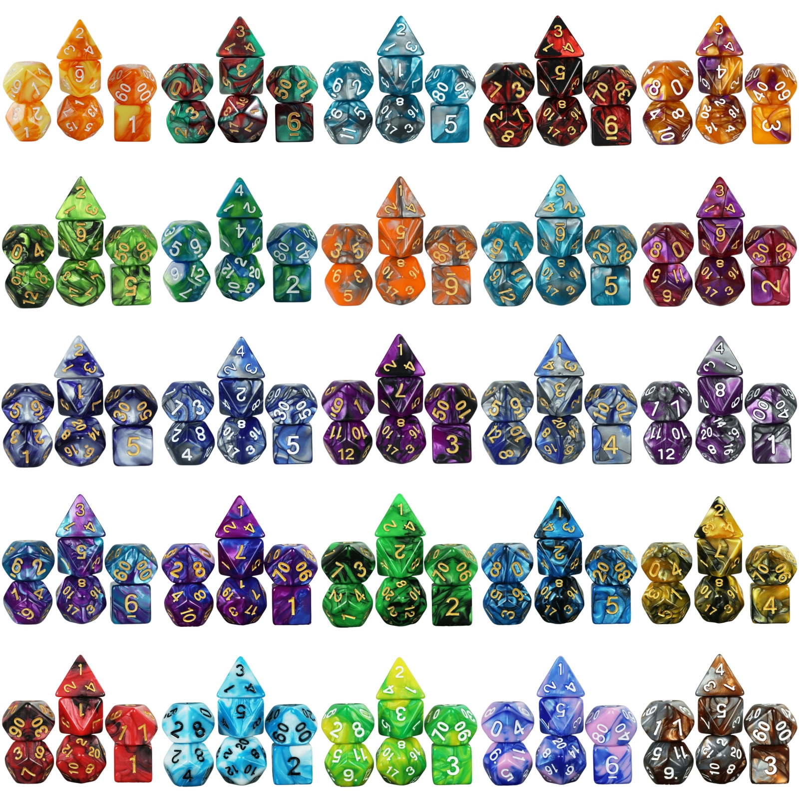 Board Game Live - 7pcs DND Dice Mixing Color Polyhedral