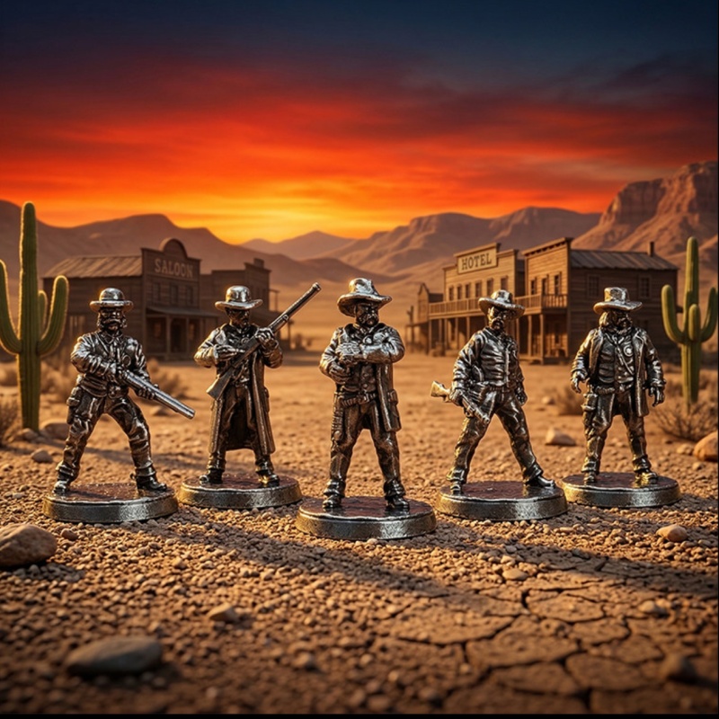 Wild West Metal Miniatures Set - Board Game Wild Wild 리뷰 및 가격