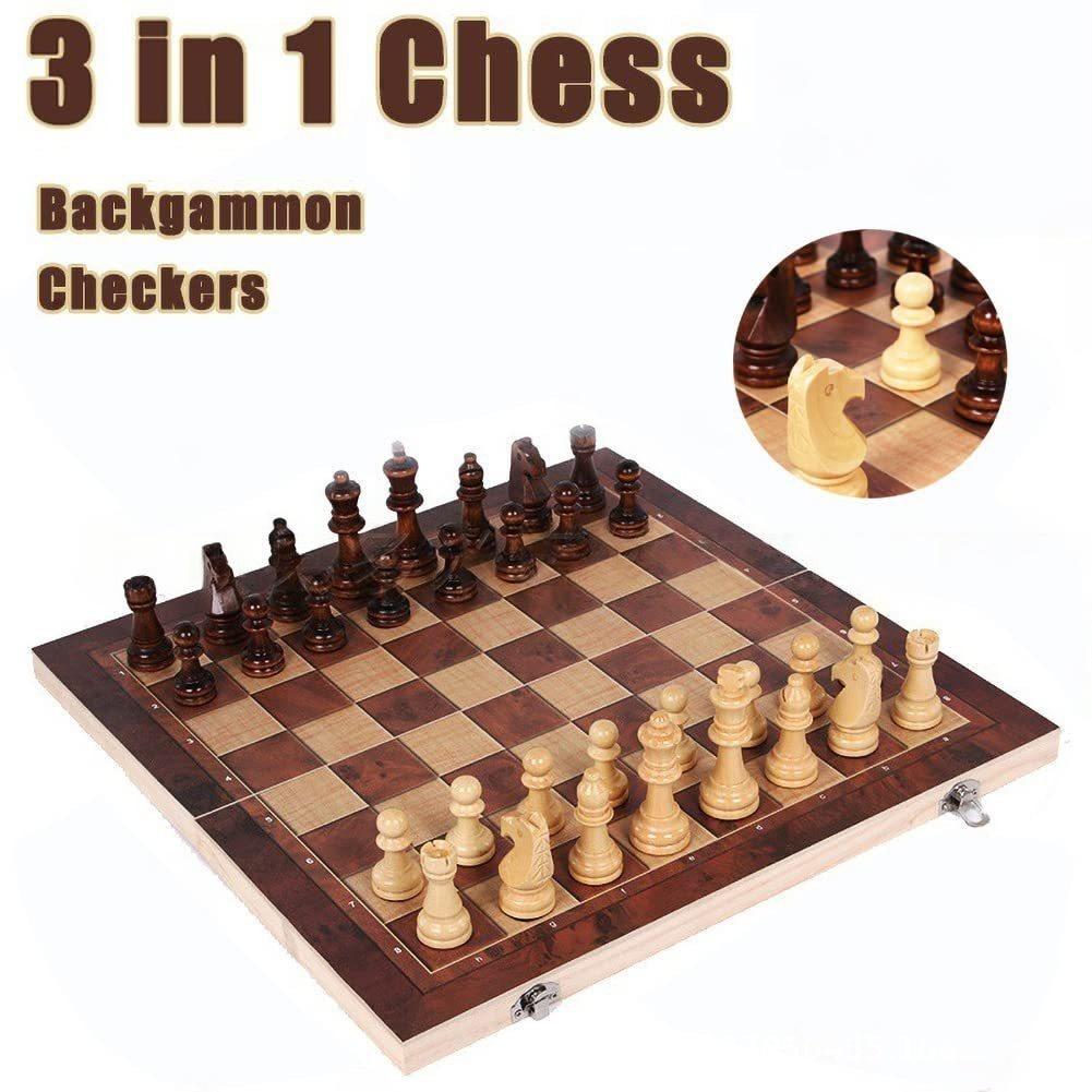 3 in 1 Wooden Chess Backgammon - Board Game Vantage 리뷰 및 가격